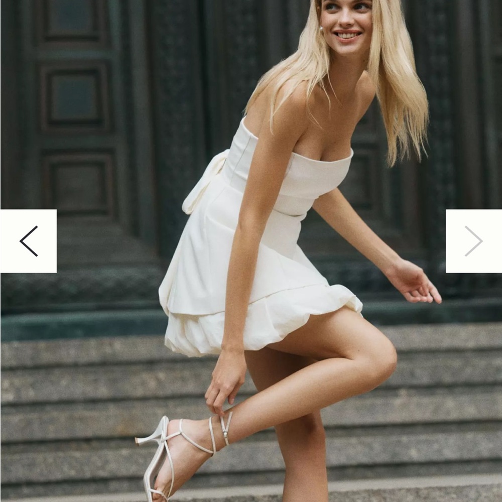 BHLDN Strapless Fit & Flare Bubble Mini Dress